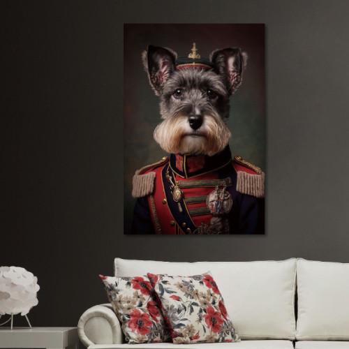 Large Cool Terrier in Uniform Tempered Glass Wall Art